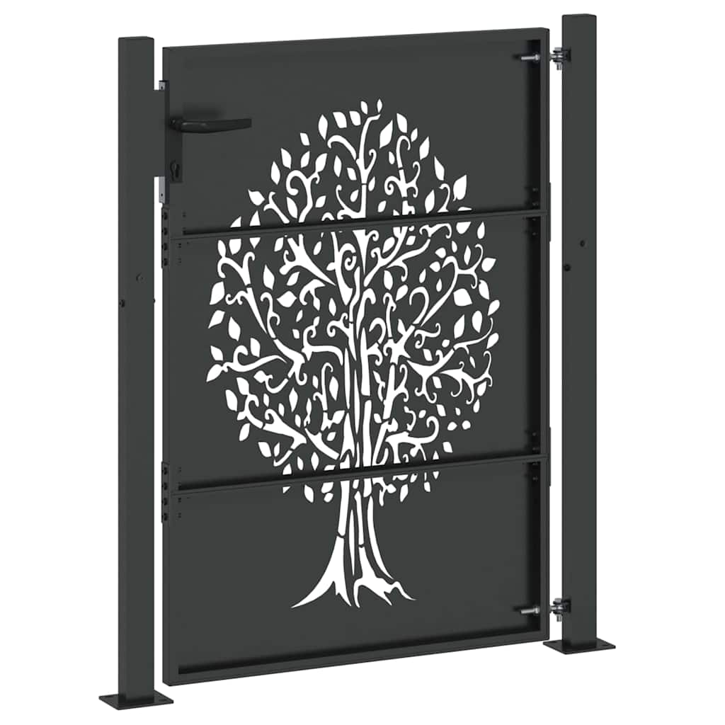 vidaXL Poartă de grădină Negru 105 x 150 cm Oțel vopsit în pulbere vidaXL Poartă de grădină Negru 105 x 150 cm Oțel vopsit în pulbere