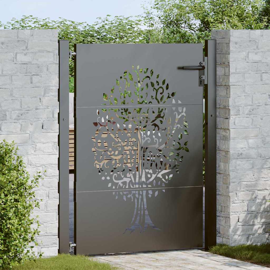 vidaXL Poartă de grădină Negru 105 x 150 cm Oțel vopsit în pulbere vidaXL Poartă de grădină Negru 105 x 150 cm Oțel vopsit în pulbere
