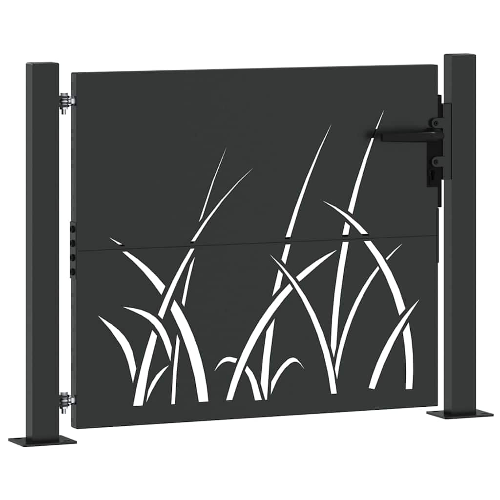 vidaXL Poartă de grădină Negru 105 x 100 cm Oțel vopsit în pulbere