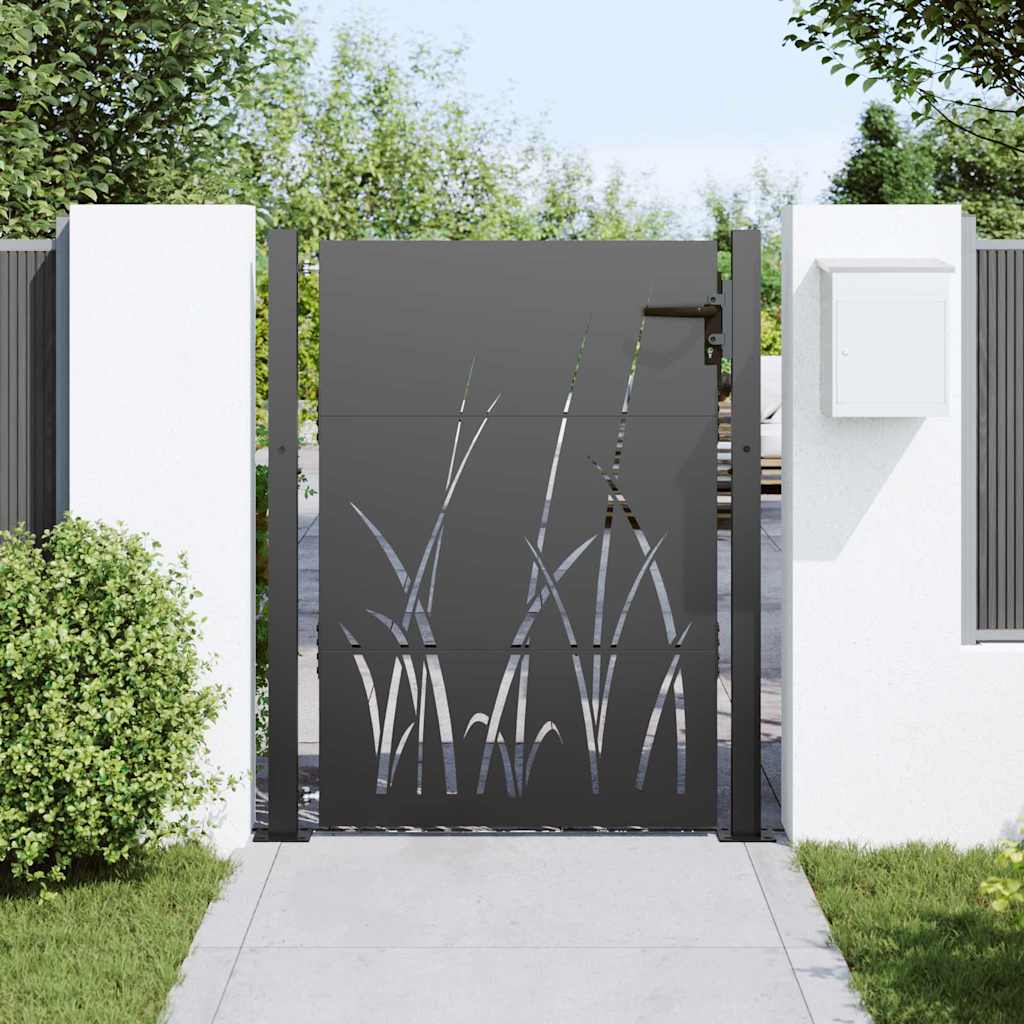 vidaXL Poartă de grădină Negru 105 x 125 cm Oțel vopsit în pulbere vidaXL Poartă de grădină Negru 105 x 125 cm Oțel vopsit în pulbere