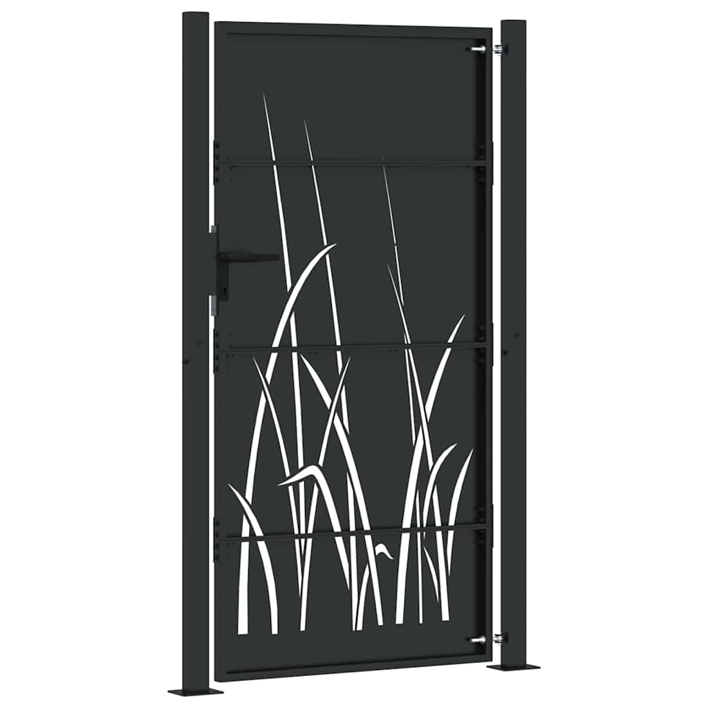 vidaXL Poartă de grădină Negru 105 x 175 cm Oțel vopsit în pulbere