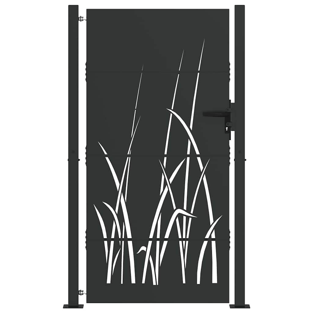 vidaXL Poartă de grădină Negru 105 x 200 cm Oțel vopsit în pulbere