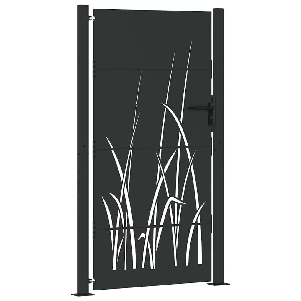 vidaXL Poartă de grădină Negru 105 x 200 cm Oțel vopsit în pulbere