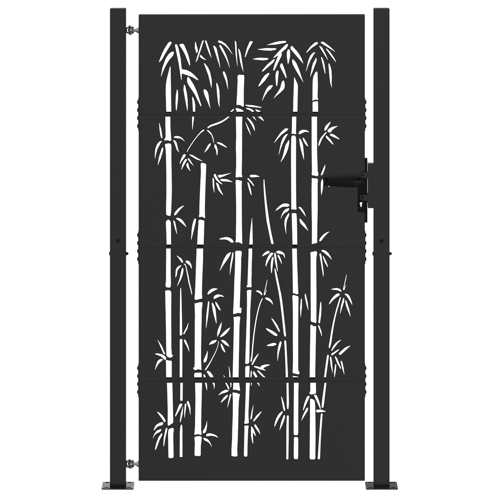 vidaXL Poartă de grădină Negru 105 x 200 cm Oțel vopsit în pulbere