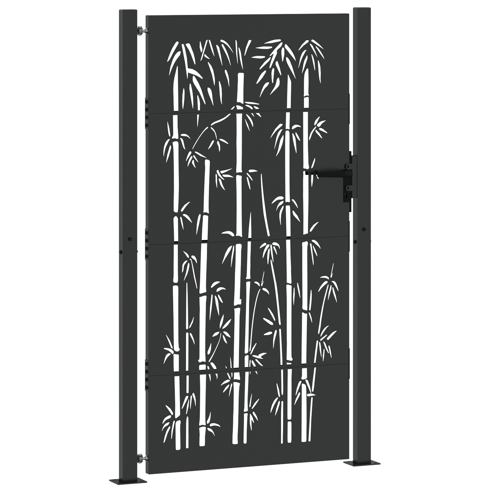 vidaXL Poartă de grădină Negru 105 x 200 cm Oțel vopsit în pulbere