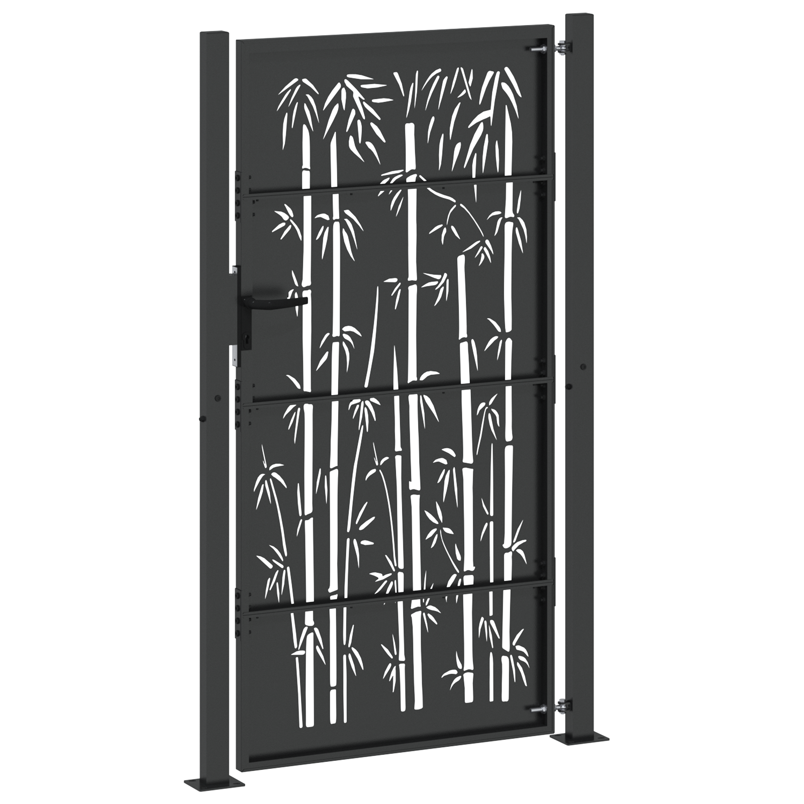 vidaXL Poartă de grădină Negru 105 x 200 cm Oțel vopsit în pulbere