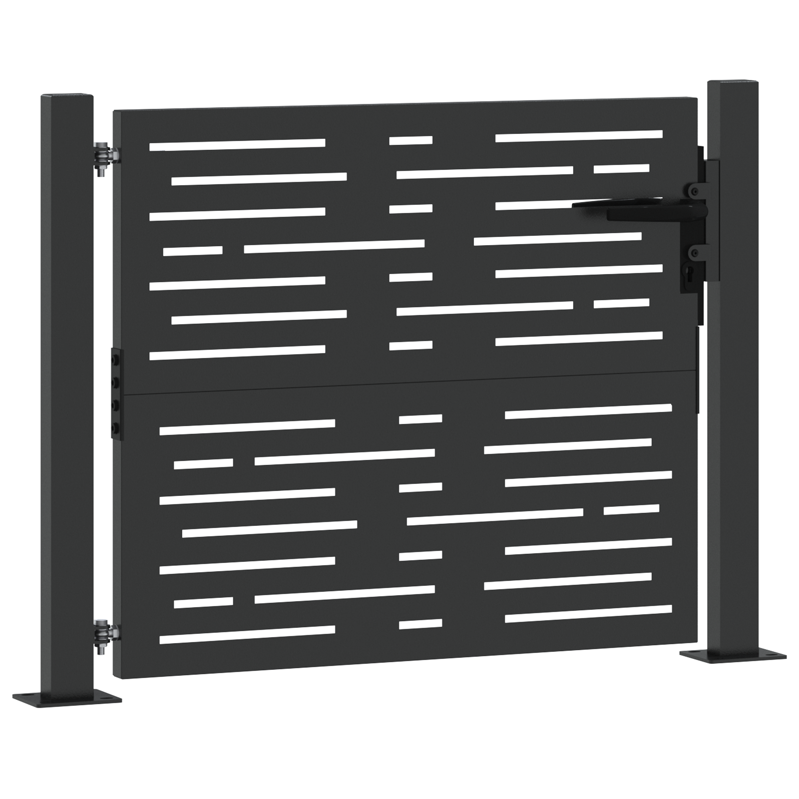 vidaXL Poartă de grădină Negru 105 x 100 cm Oțel vopsit în pulbere