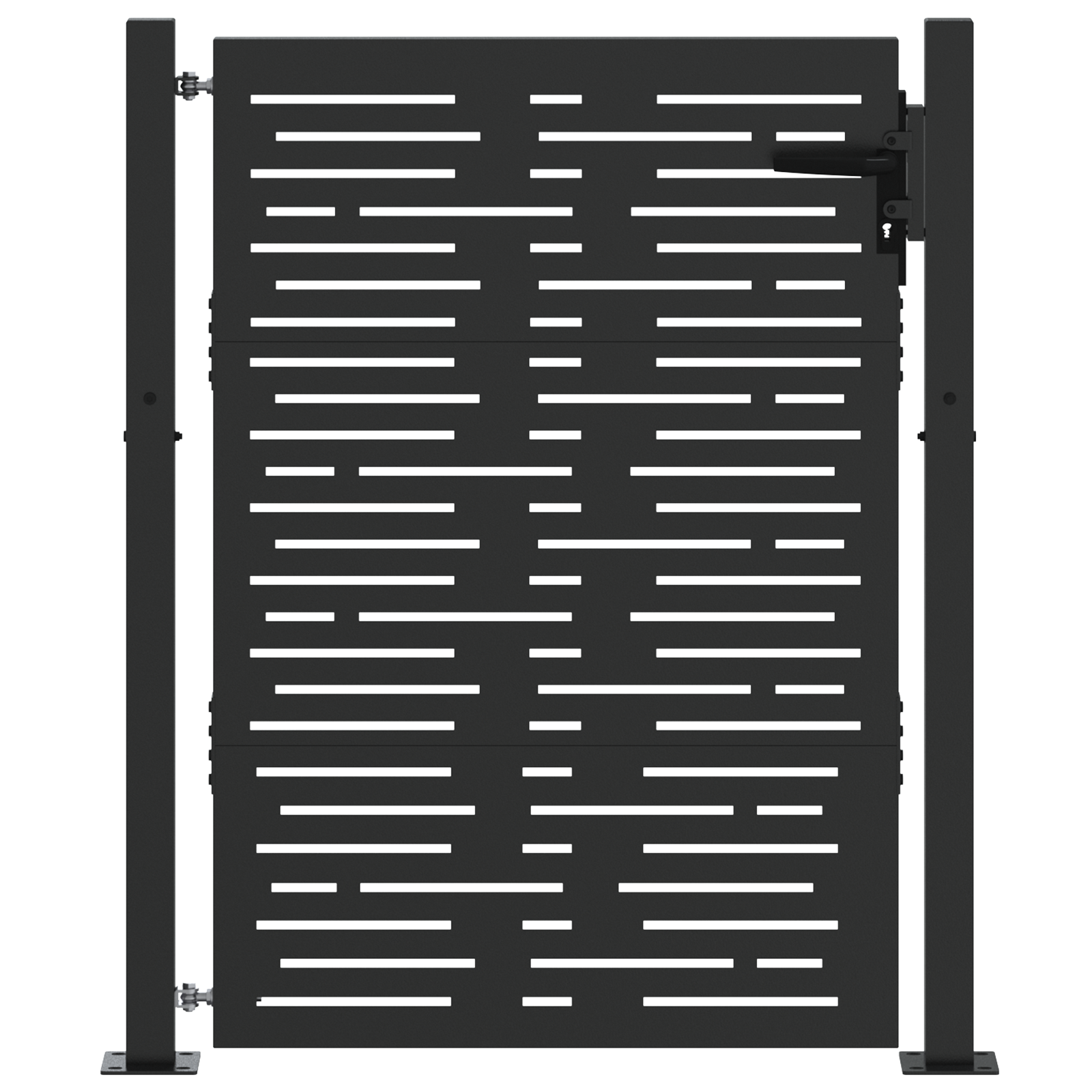 vidaXL Poartă de grădină Negru 105 x 125 cm Oțel vopsit în pulbere