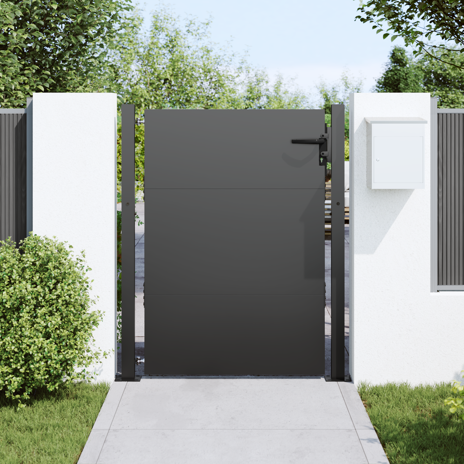 vidaXL Poartă de grădină Negru 105 x 150 cm Oțel vopsit în pulbere vidaXL Poartă de grădină Negru 105 x 150 cm Oțel vopsit în pulbere