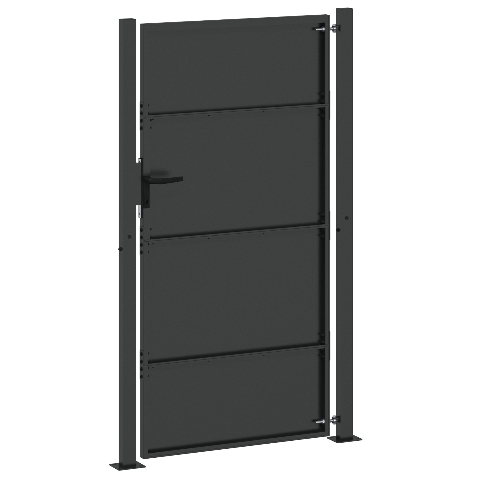 vidaXL Poartă de grădină Negru 105 x 200 cm Oțel vopsit în pulbere