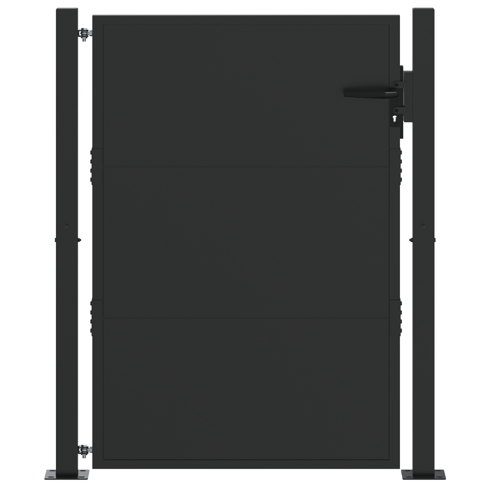 vidaXL Poartă de grădină Negru 100 x 125 cm Oțel vopsit în pulbere