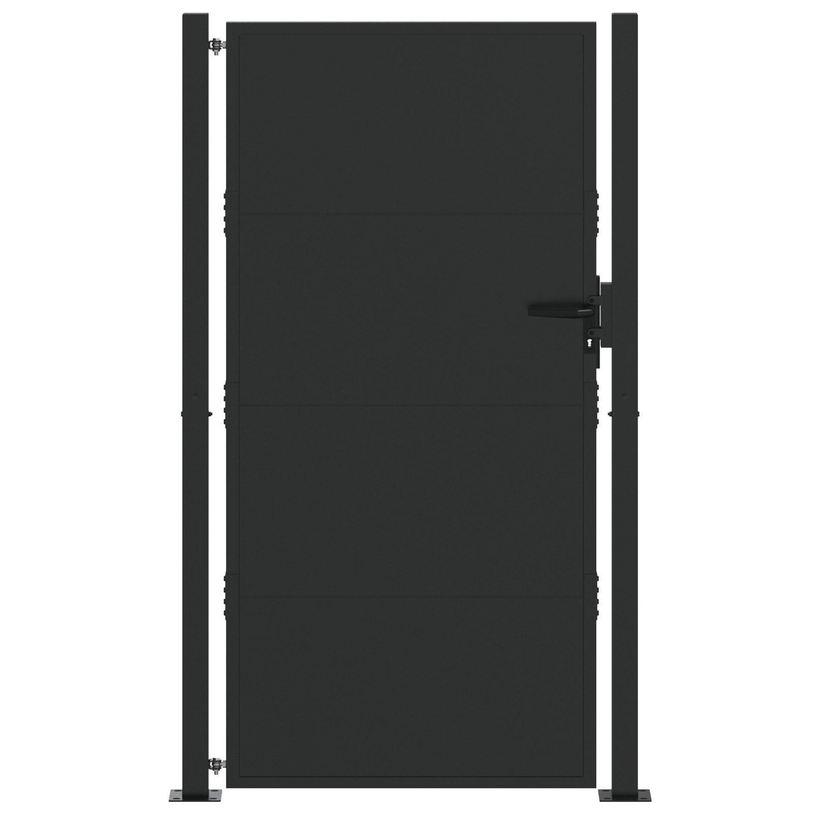 vidaXL Poartă de grădină Negru 100 x 175 cm Oțel vopsit în pulbere