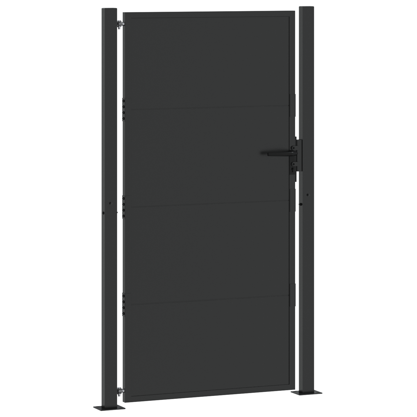 vidaXL Poartă de grădină Negru 100 x 200 cm Oțel vopsit în pulbere