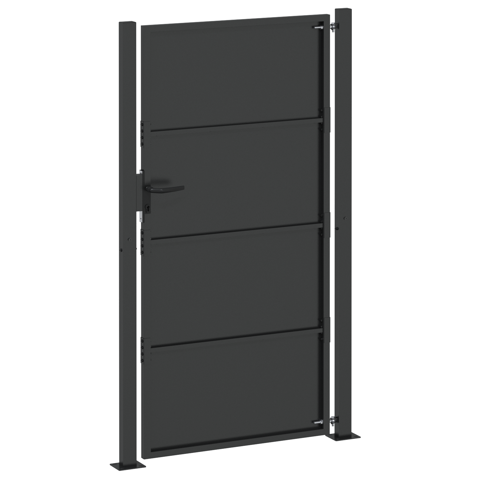 vidaXL Poartă de grădină Negru 100 x 200 cm Oțel vopsit în pulbere