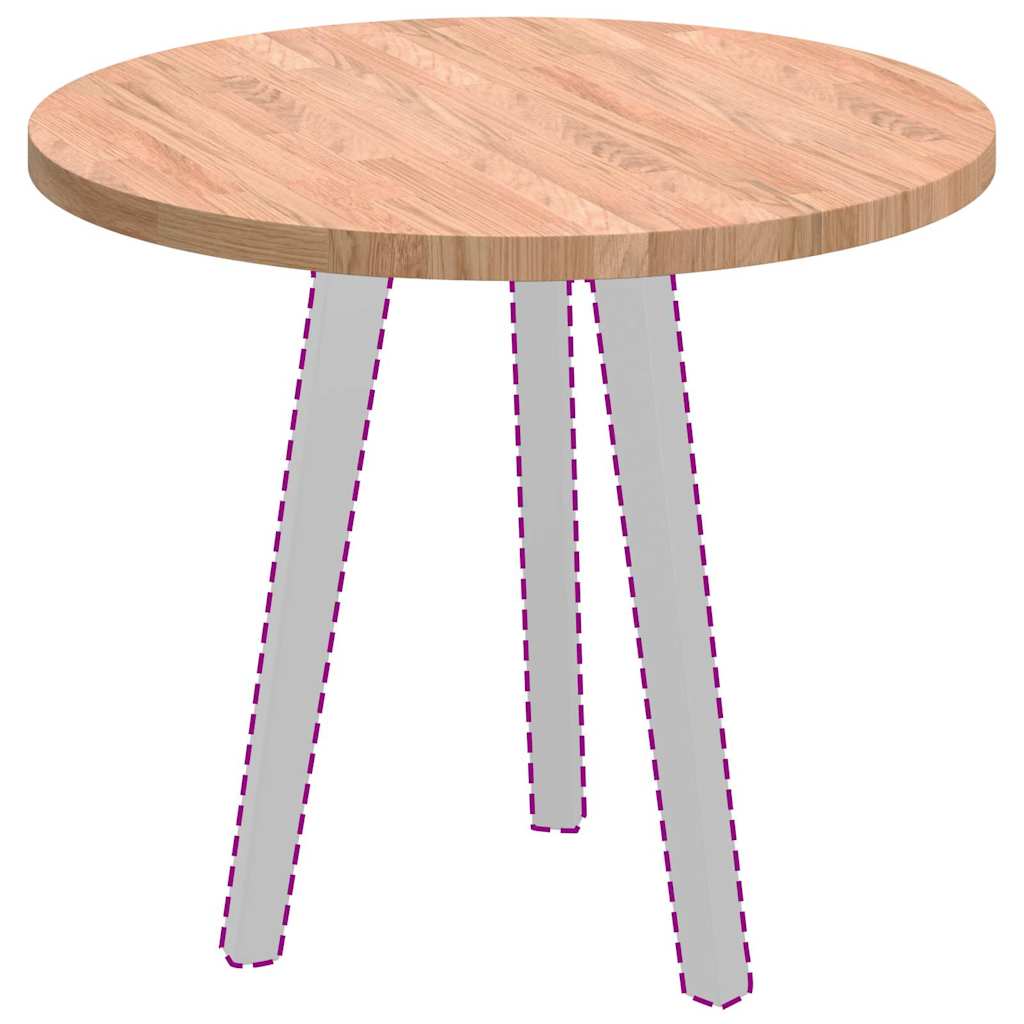 vidaXL Placă de masă Maro deschis Ø 60 x 2.5 cm Lemn de stejar masiv