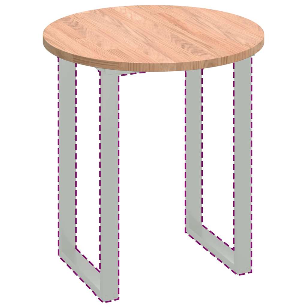 vidaXL Placă de masă Maro deschis Ø 70 x 2.5 cm Lemn de stejar masiv