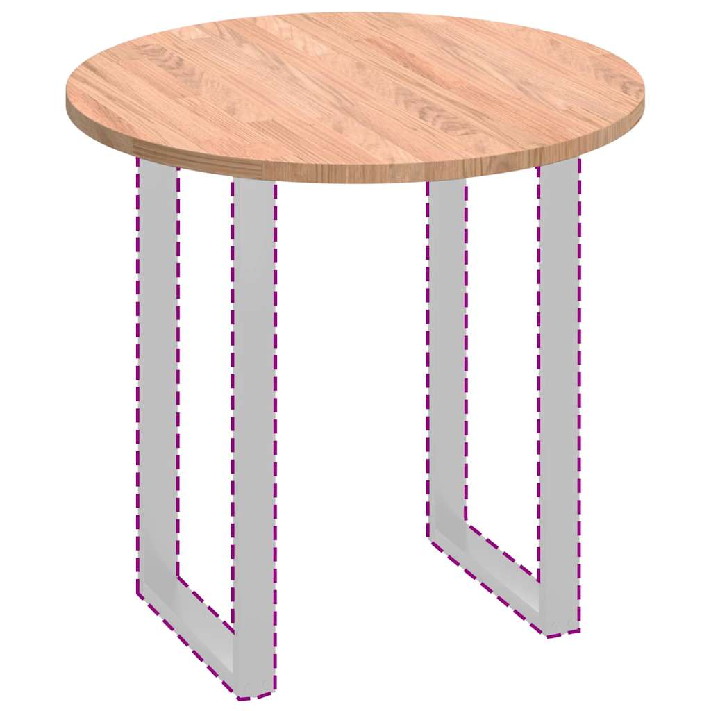 vidaXL Placă de masă Maro deschis Ø 80 x 2.5 cm Lemn de stejar masiv