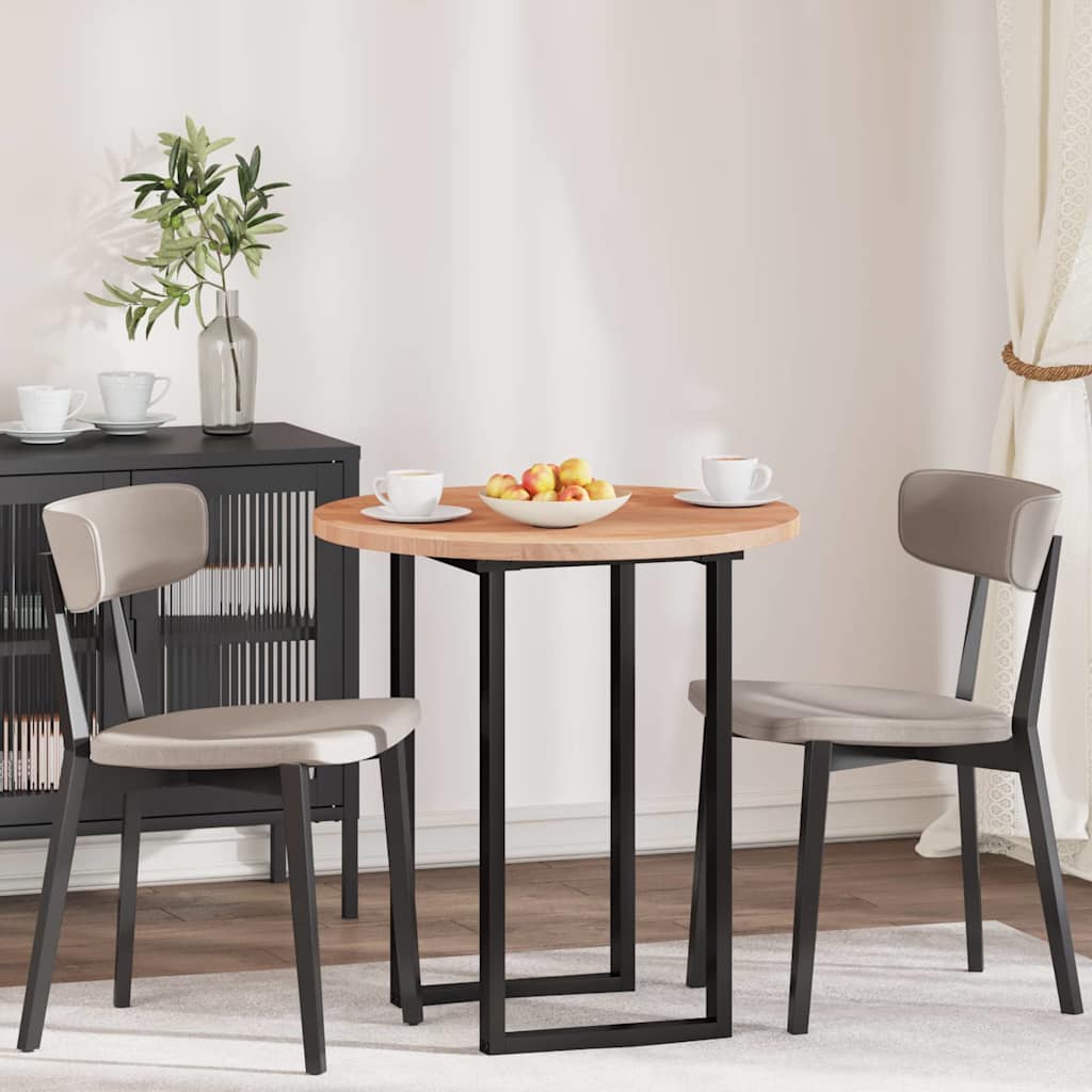 vidaXL Placă de masă Maro deschis Ø 80 x 2.5 cm Lemn de stejar masiv