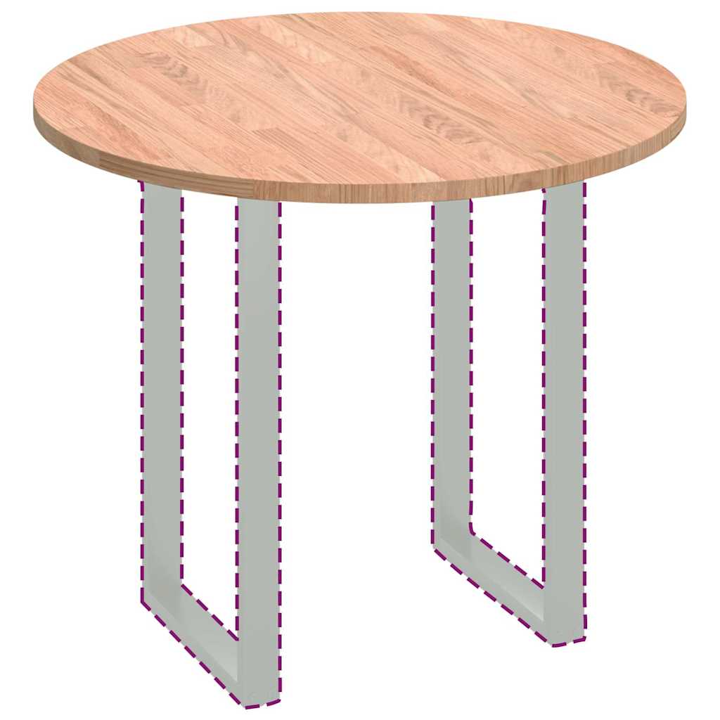 vidaXL Placă de masă Maro deschis Ø 90 x 2.5 cm Lemn de stejar masiv