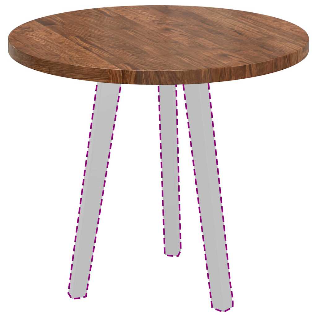 vidaXL Placă de masă Maro închis Ø 60 x 2.5 cm Lemn de stejar masiv