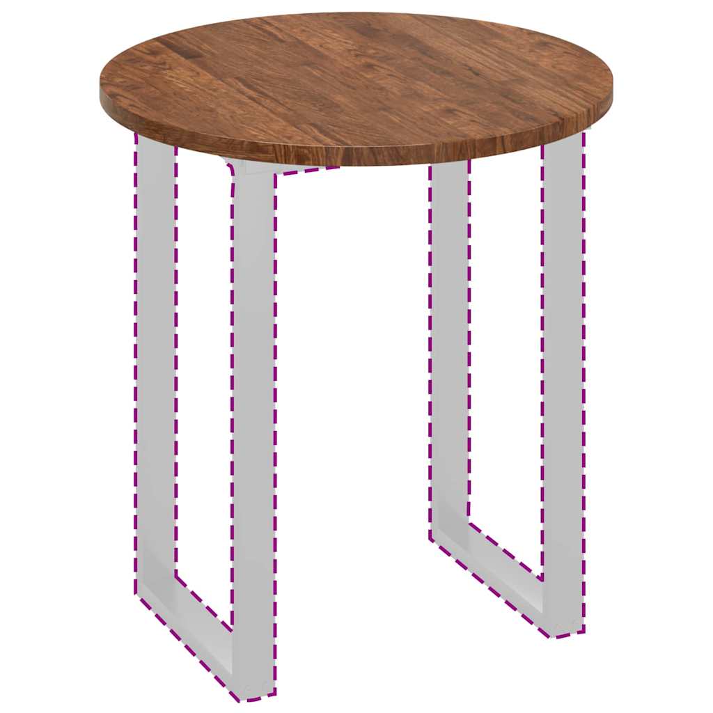 vidaXL Placă de masă Maro închis Ø 70 x 2.5 cm Lemn de stejar masiv