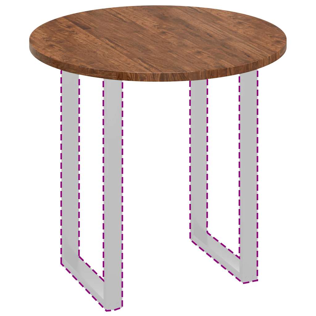 vidaXL Placă de masă Maro închis Ø 80 x 2.5 cm Lemn de stejar masiv