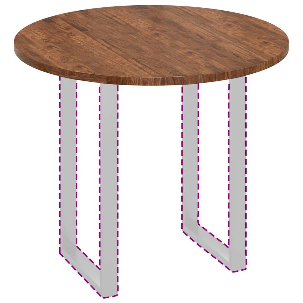 vidaXL Placă de masă Maro închis Ø 90 x 2.5 cm Lemn de stejar masiv