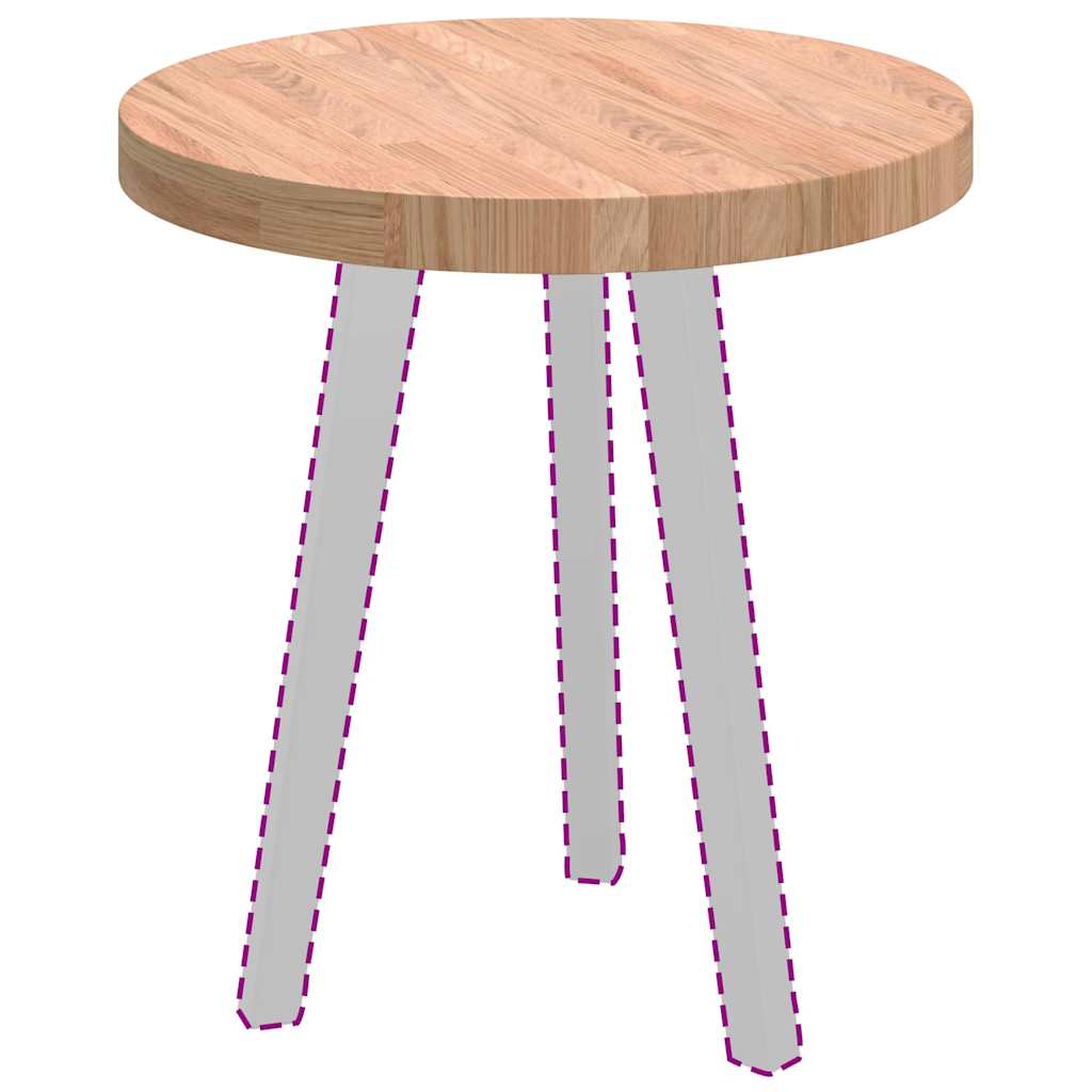 vidaXL Placă de masă Maro deschis Ø 50 x 4 cm Lemn de stejar masiv