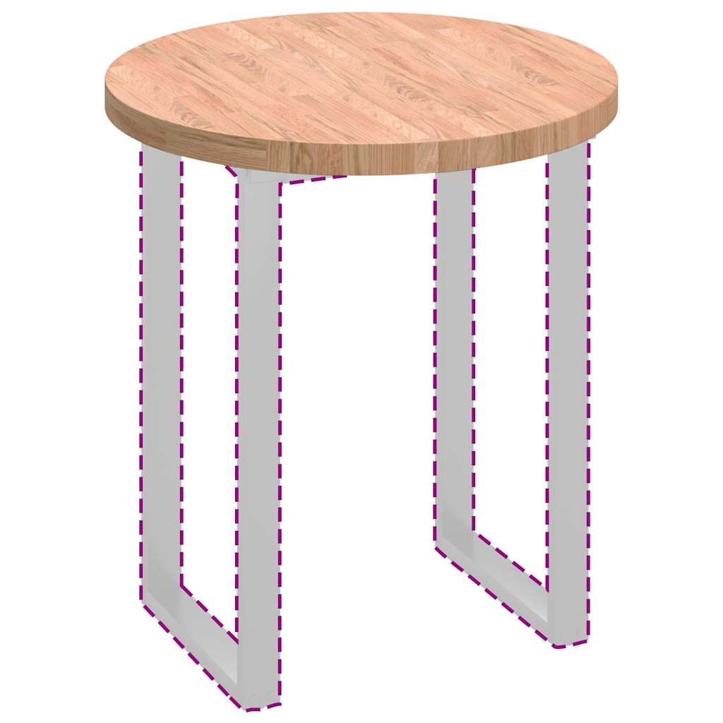 vidaXL Placă de masă Maro deschis Ø 70 x 4 cm Lemn de stejar masiv