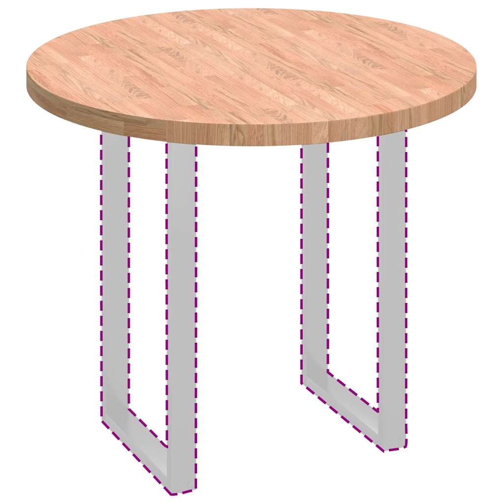 vidaXL Placă de masă Maro deschis Ø 90 x 4 cm Lemn de stejar masiv