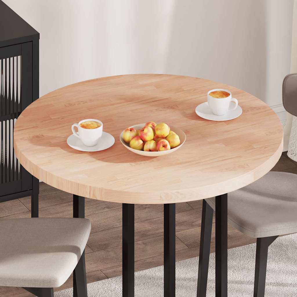 vidaXL Placă de masă Maro deschis Ø 90 x 4 cm Lemn de stejar masiv