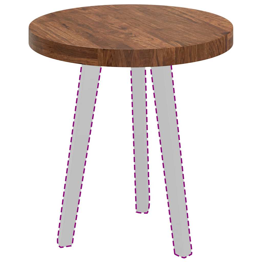 vidaXL Placă de masă Maro închis Ø 50 x 4 cm Lemn de stejar masiv