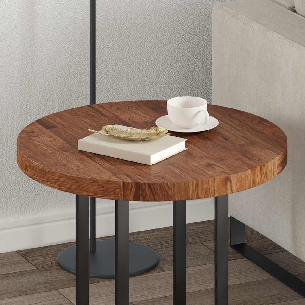 vidaXL Placă de masă Maro închis Ø 60 x 4 cm Lemn de stejar masiv