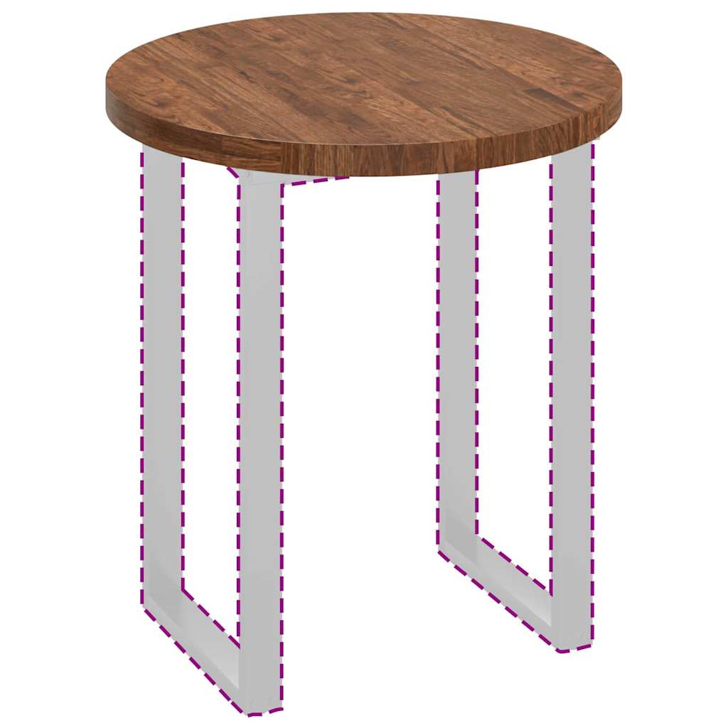 vidaXL Placă de masă Maro închis Ø 70 x 4 cm Lemn de stejar masiv