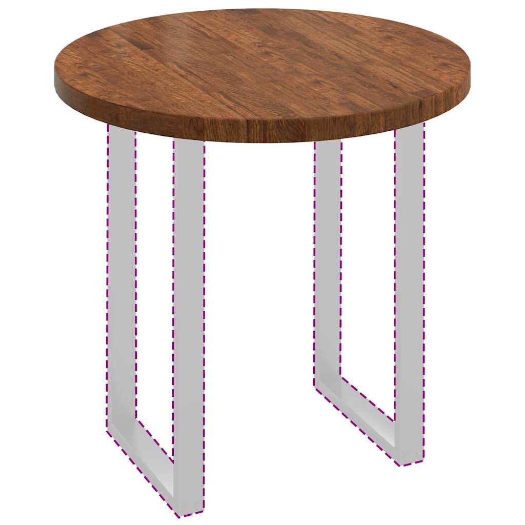 vidaXL Placă de masă Maro închis Ø 80 x 4 cm Lemn de stejar masiv