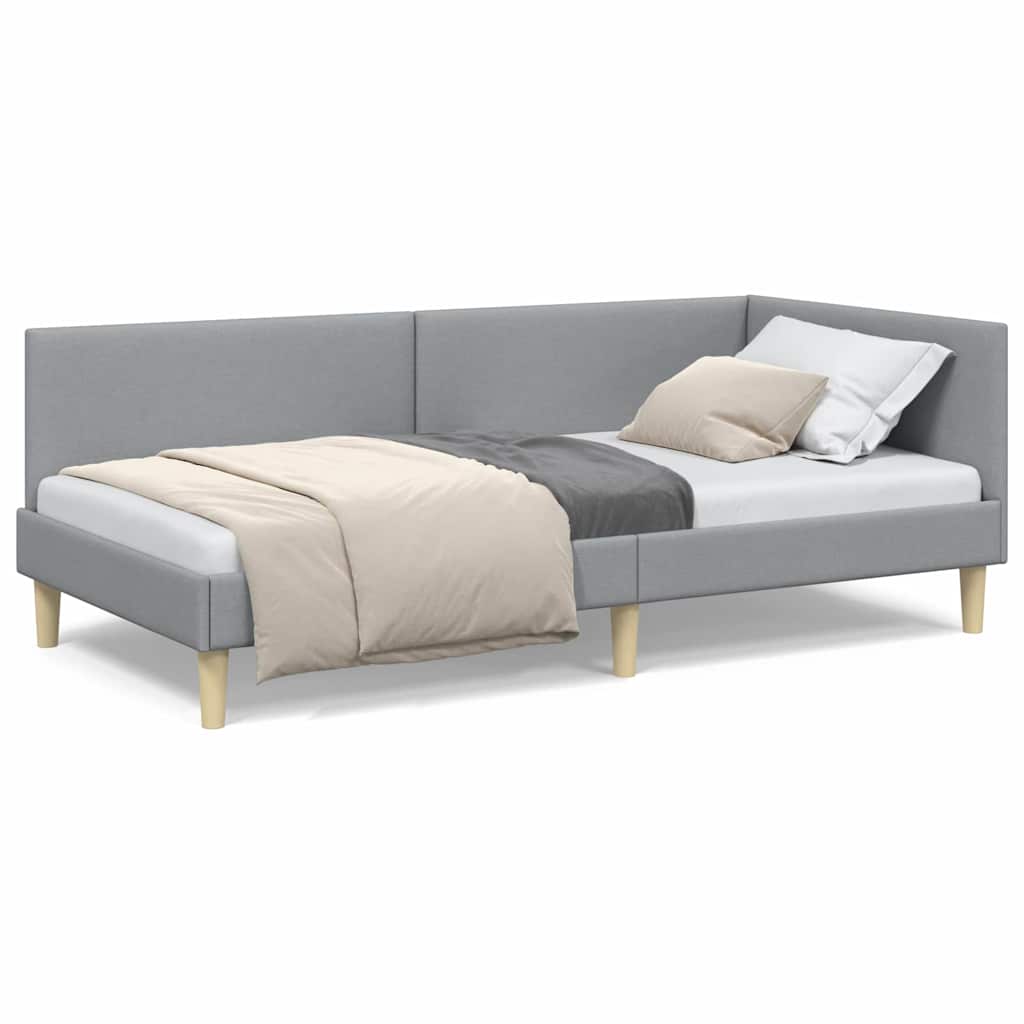 vidaXL Cadru de pat colțar Gri deschis 80 cm x 200 cm Catifea