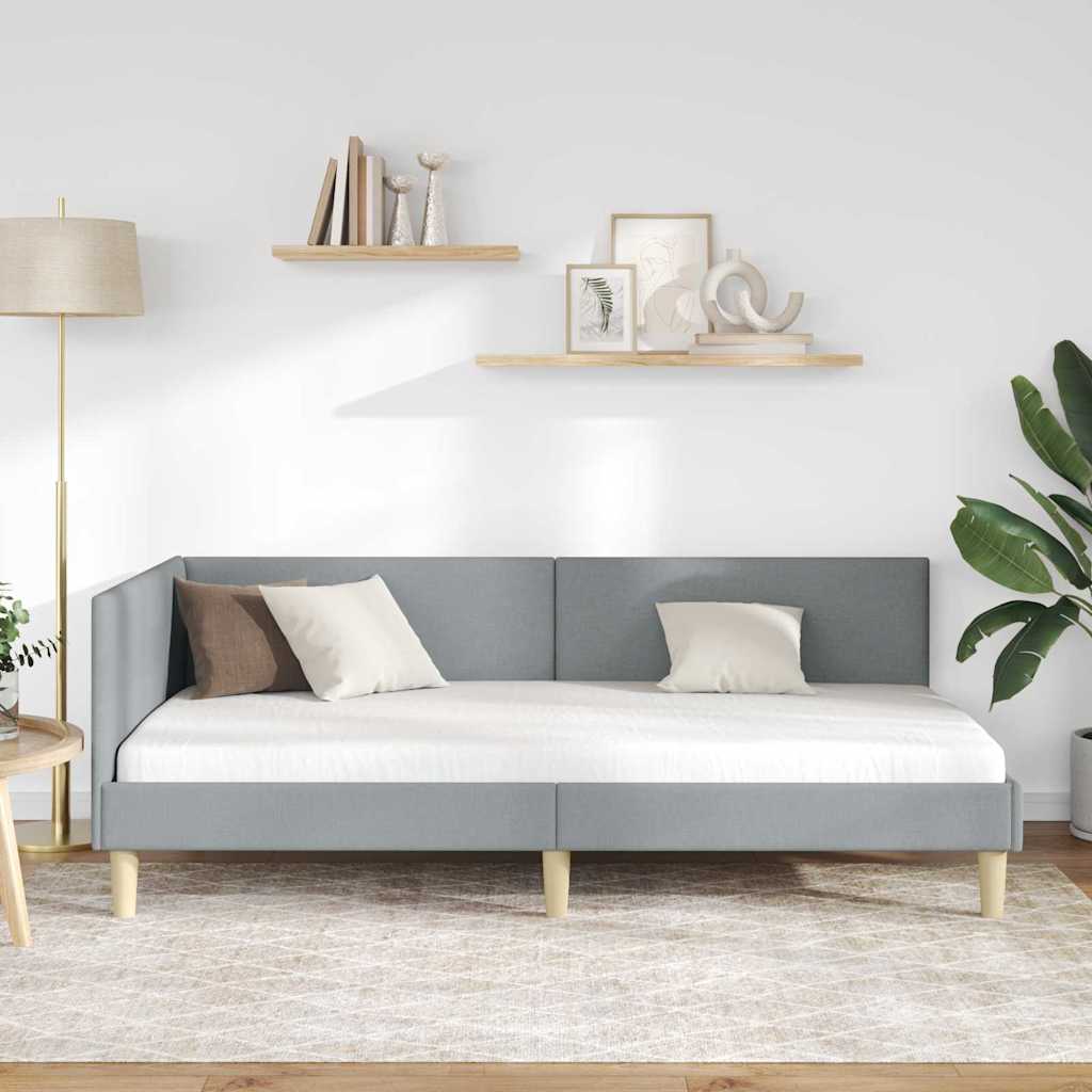 vidaXL Cadru de pat colțar Gri deschis 80 cm x 200 cm Catifea