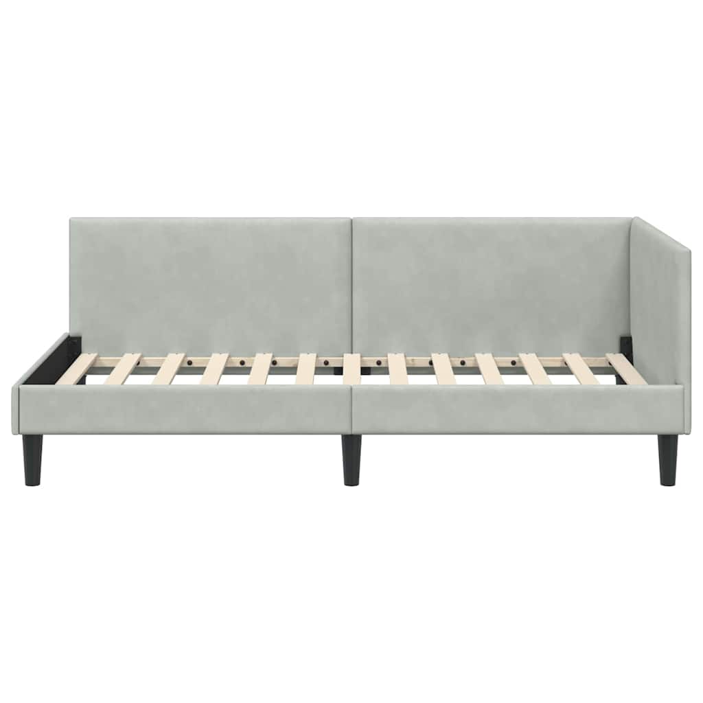 vidaXL Cadru de pat colțar Gri deschis 80 cm x 200 cm Catifea