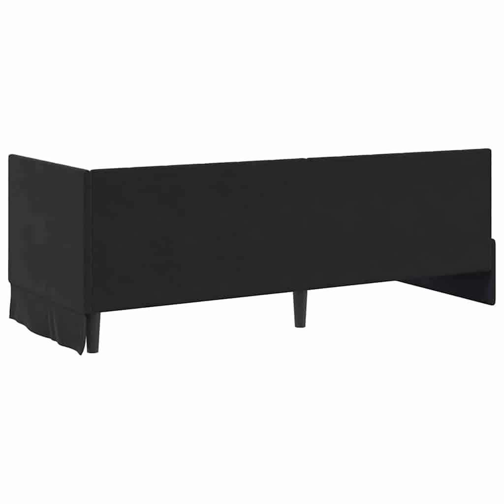 vidaXL Cadru de pat colțar cu headboard Negru 80 cm x 200 cm Catifea