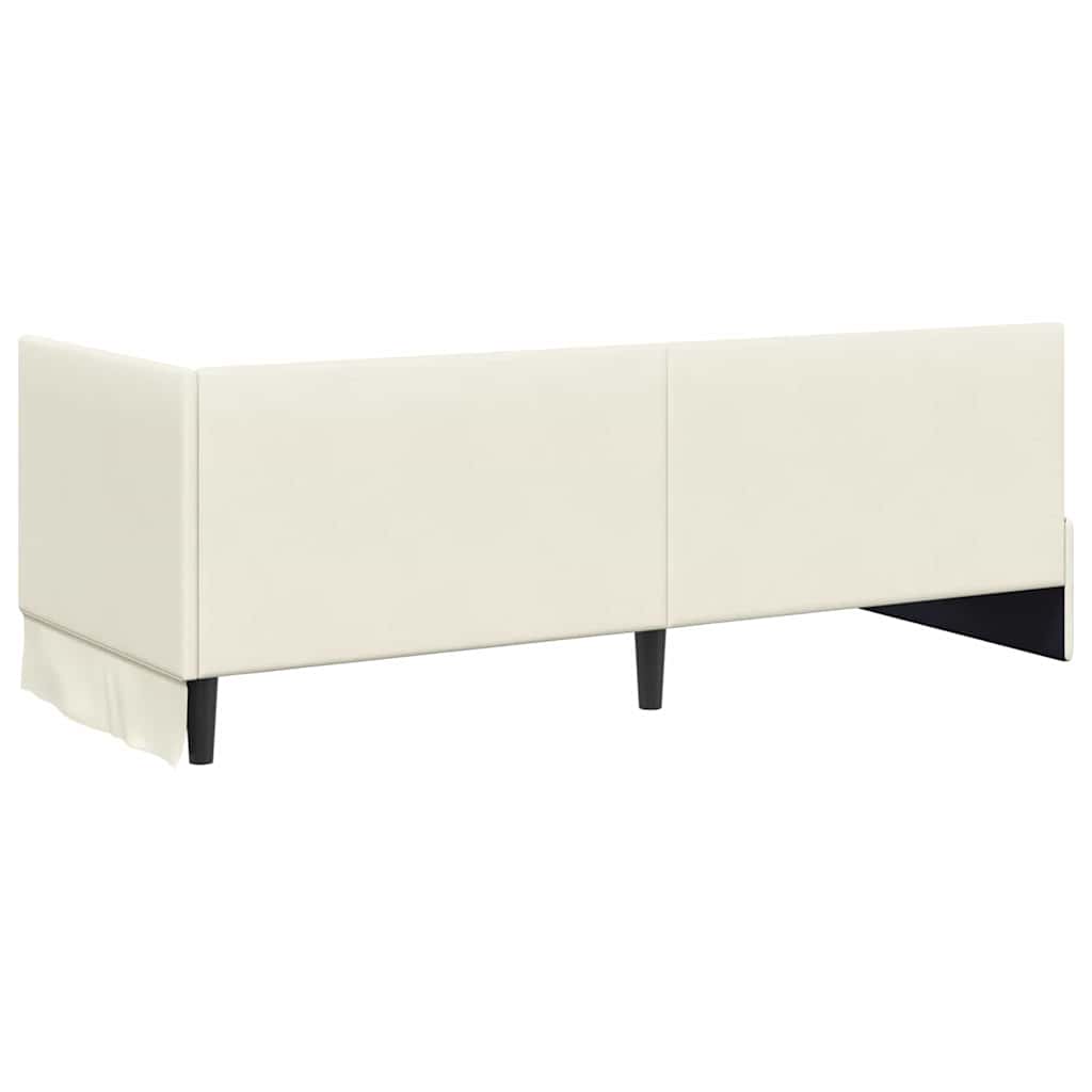 vidaXL Cadru de pat colțar cu headboard Crem 80 cm x 200 cm Catifea