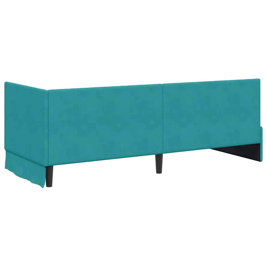 vidaXL Cadru de pat colțar cu headboard Turcoaz 80 cm x 200 cm Catifea