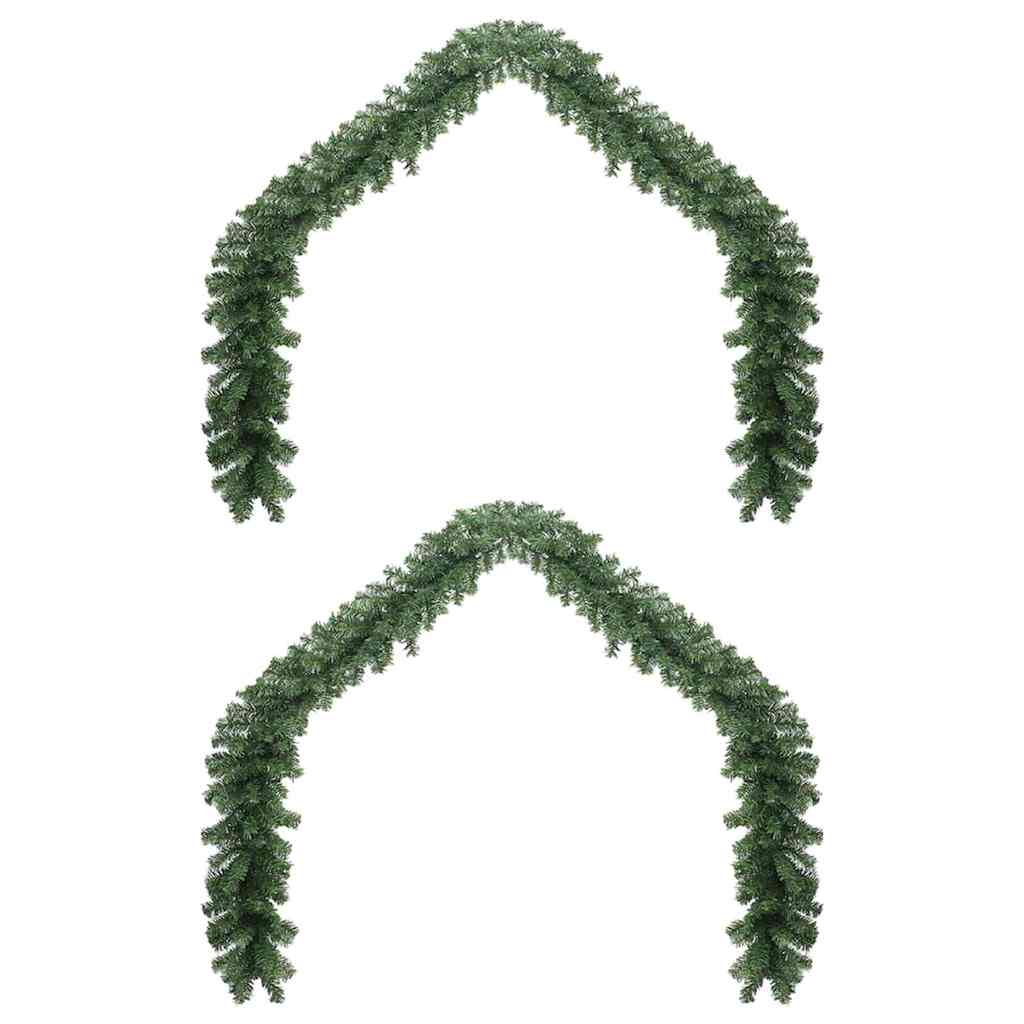 vidaXL Ghirlandă de Crăciun 2 pcs Verde 20 m PVC