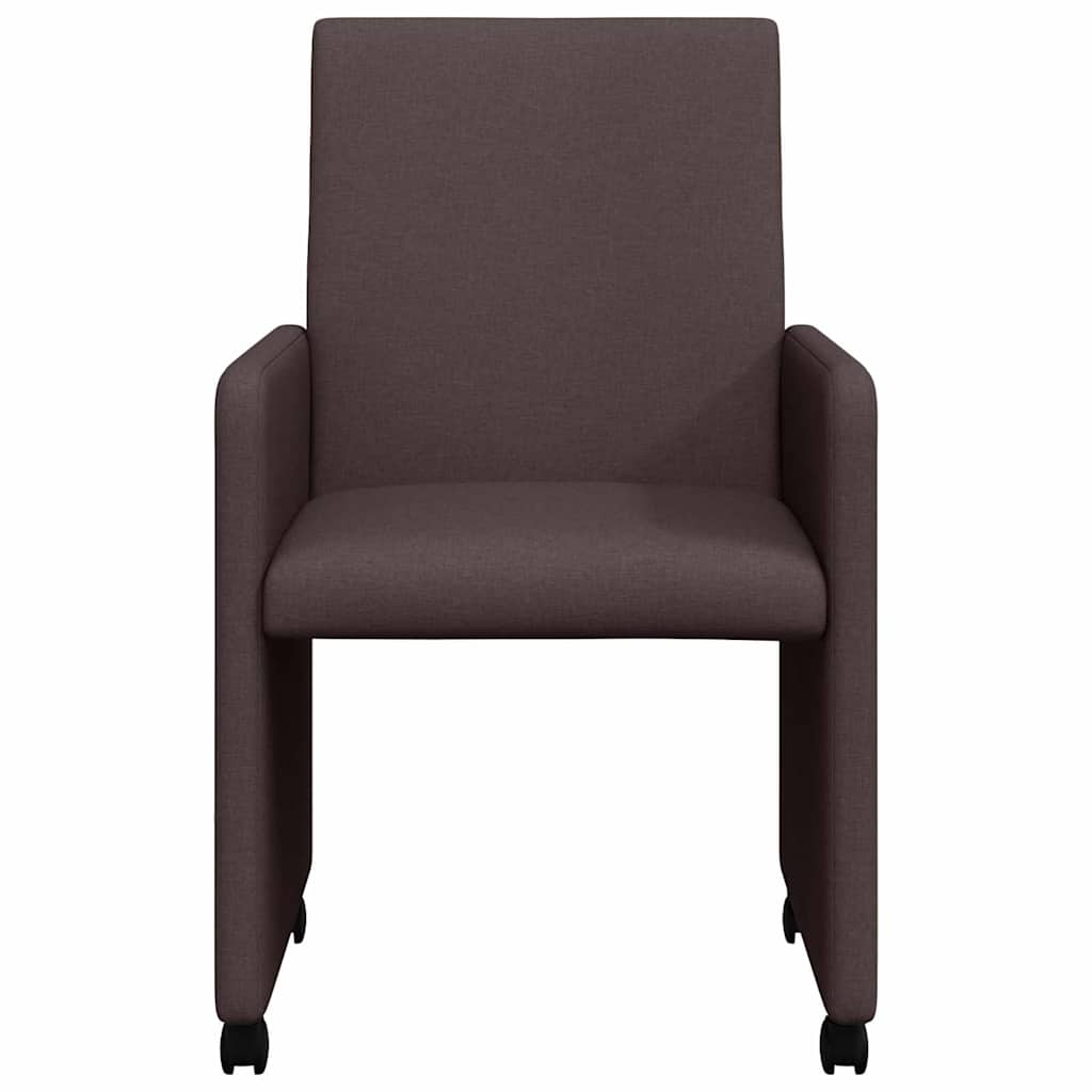 vidaXL Scaune de dining cu roți 2 pcs Maro închis 57 x 66 x 94 cm
