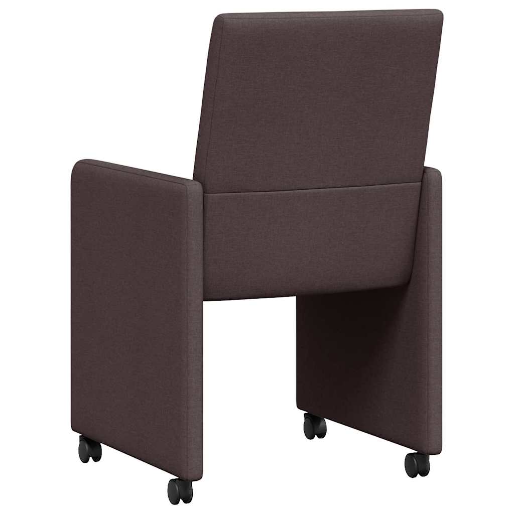 vidaXL Scaune de dining cu roți 2 pcs Maro închis 57 x 66 x 94 cm