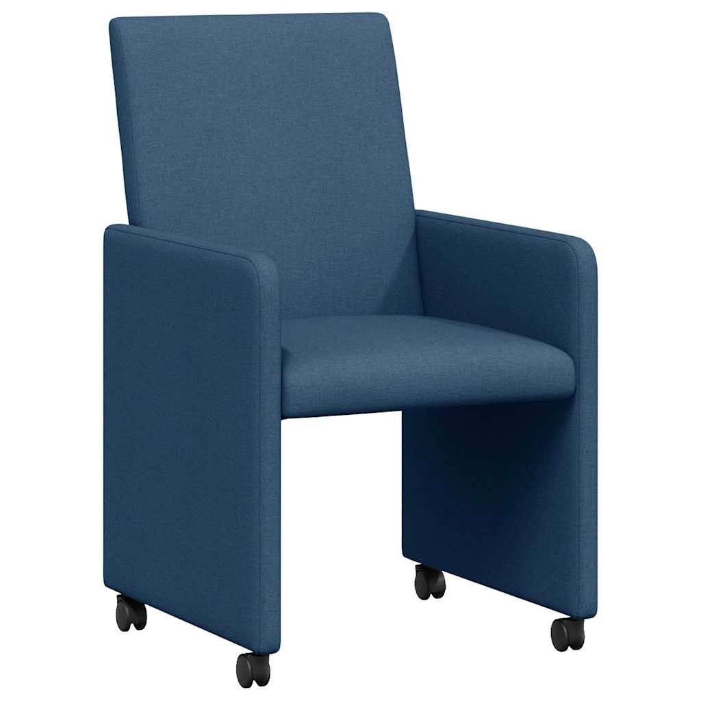 vidaXL Scaune de dining cu roți cu roți 2 pcs albastru 57 x 66 x 94 cm