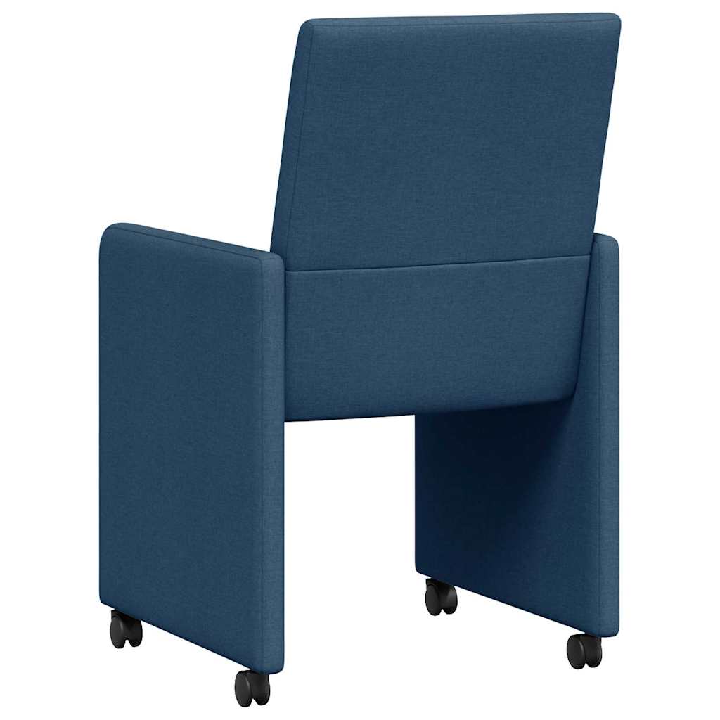 vidaXL Scaune de dining cu roți cu roți 2 pcs albastru 57 x 66 x 94 cm