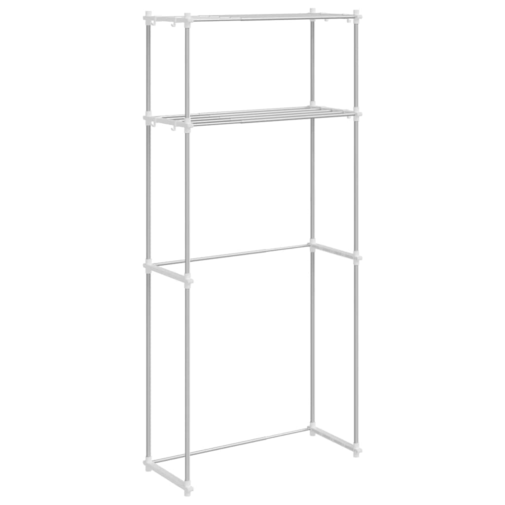 vidaXL Raft pentru mașină de spălat Alb 63 x 27 x 136 cm Aluminiu