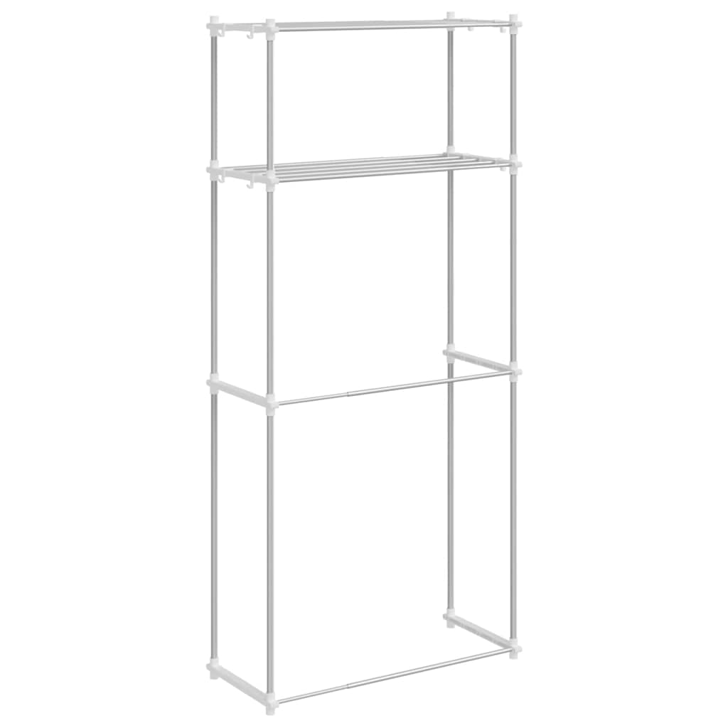 vidaXL Raft pentru mașină de spălat Alb 63 x 27 x 136 cm Aluminiu