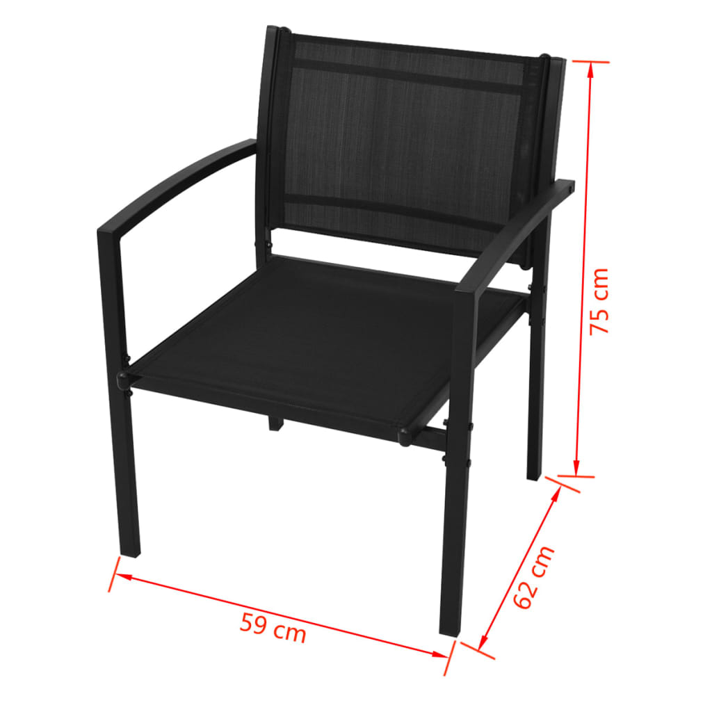 vidaXL Set mobilier de grădină, 4 piese, negru, textilenă vidaXL Set mobilier de grădină, 4 piese, negru, textilenă