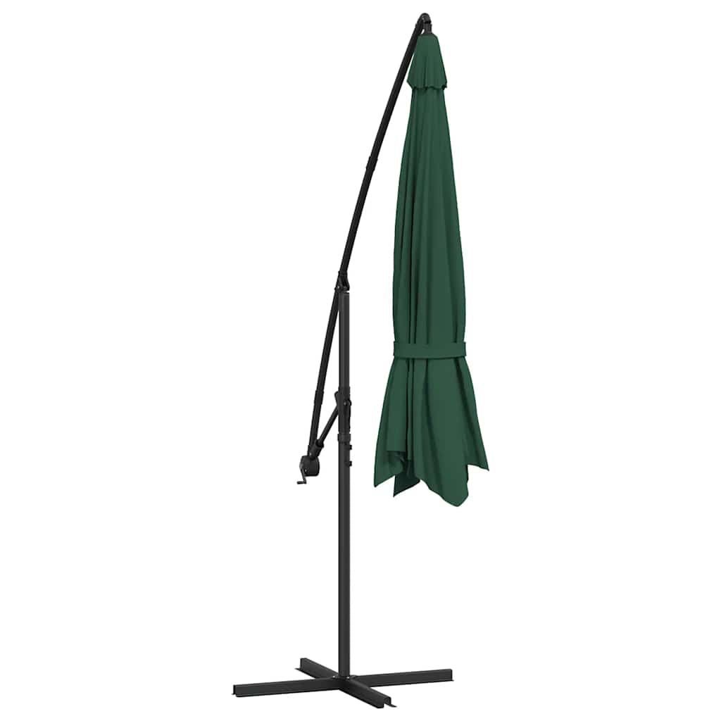 vidaXL Umbrelă de soare de grădină în consolă, verde, 3,5 m